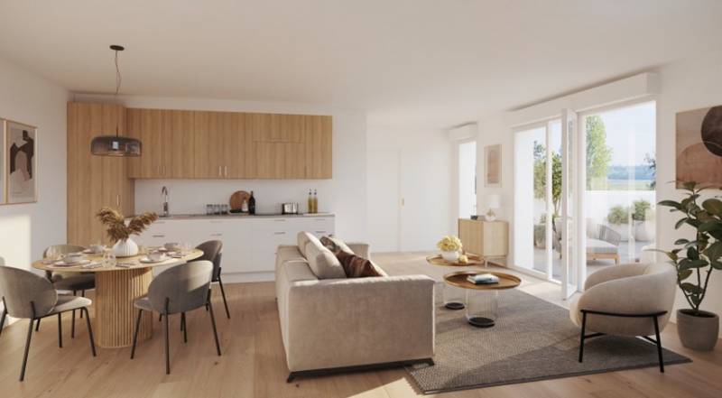 APPARTEMENT NEUF A VENDRE ANGERS 4900 LES HAUTS DESAINT AUBIN TYPE 3 AVEC TERRASSE